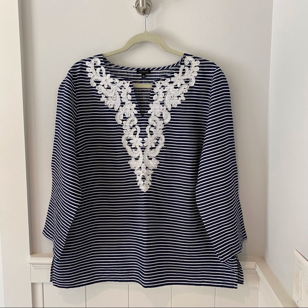 Talbots Linen Tunic Top